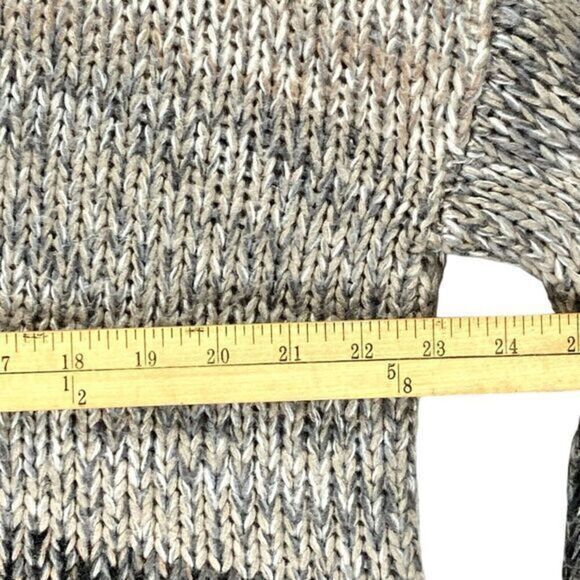 Cupio Chunky Knit Sweater Womens Size X-Large Color Block Gray Black Hi-Lo Hem - Picture 11 of 16